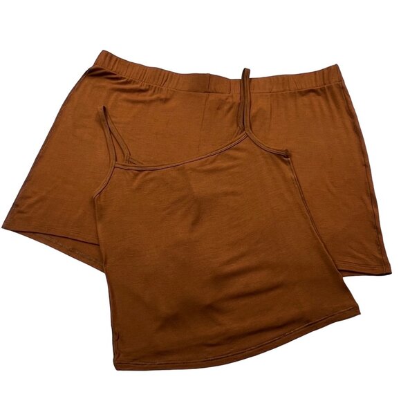 SKIMS Sleep Tank + Short Set Copper XL - Picture 2 of 11